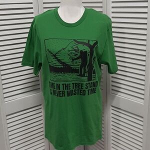 Port And Company Green with Graphic Tee Shirt NEW